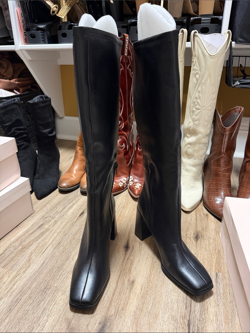 Chinese Laundry Black Knee-High Block Heel Boots